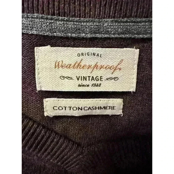 Weatherproof Vintage Men's Cotton Cashmere V-Neck Sweater Black Size L - Picture 4 of 6